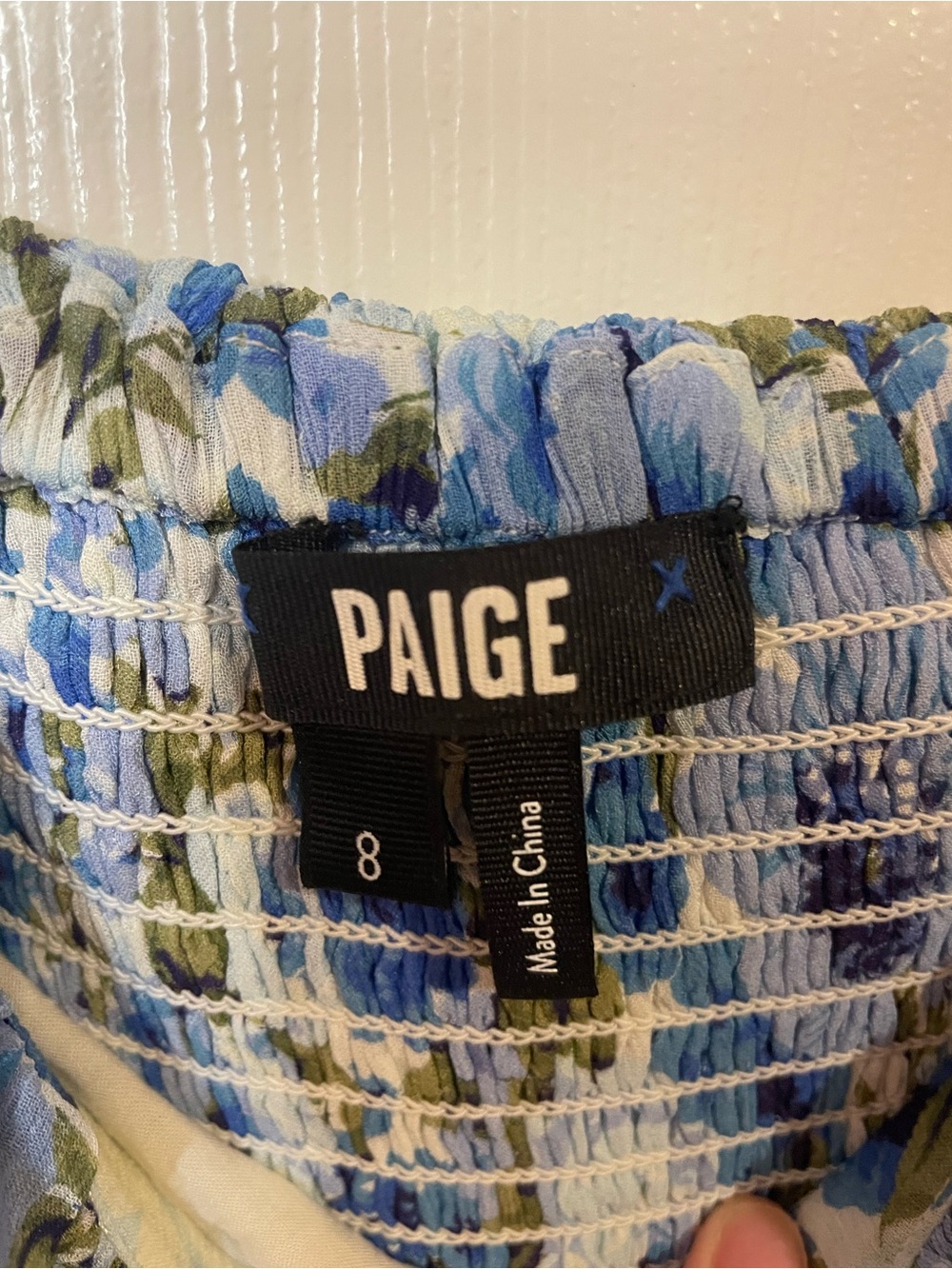 Paige Carmelia Silk Maxi Dress in French Blue Off the Shoulder Romantic Size 8 - Picture 7 of 10